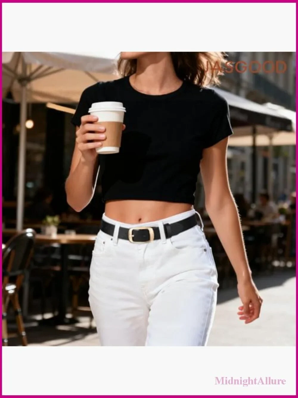 3 Pack Faux Leather Belts for Women Casual Dress Pants Jeans Gold Buckle